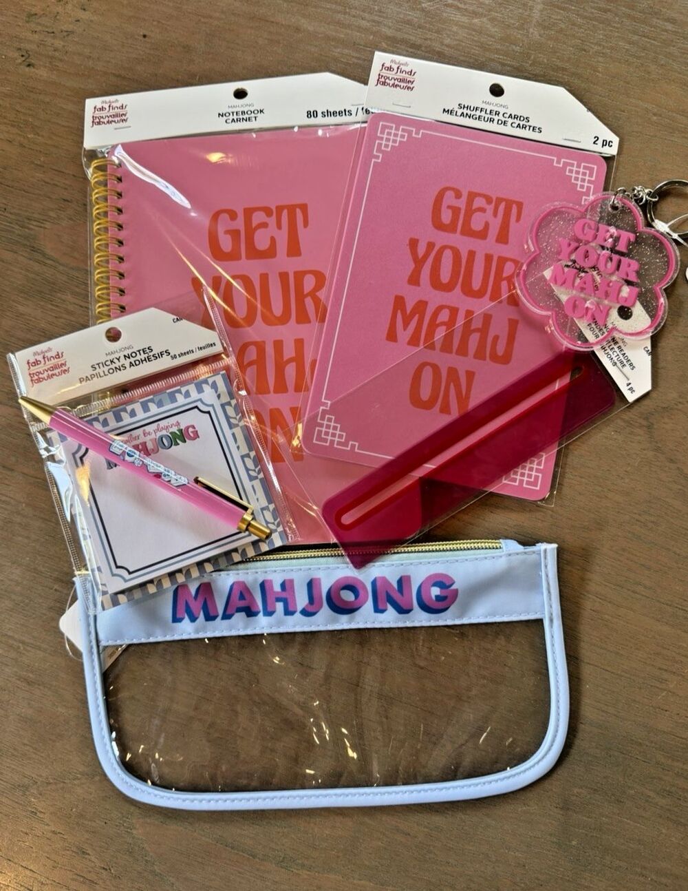 Mah Jong Gift Set Line Reader, Bag, Shufflers, Notebook, Pen Bag Charm Mahjong